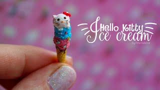 Miniature Hello Kitty ice cream for dollhouse 