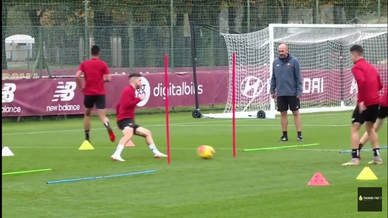 échauffement passes type professionnel entraînement de foot