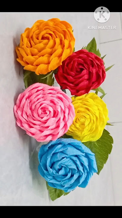 Easy Twisted crepe Paper Roses#rose#paperrose #shortsfeed #shorts#fatimazhandmade