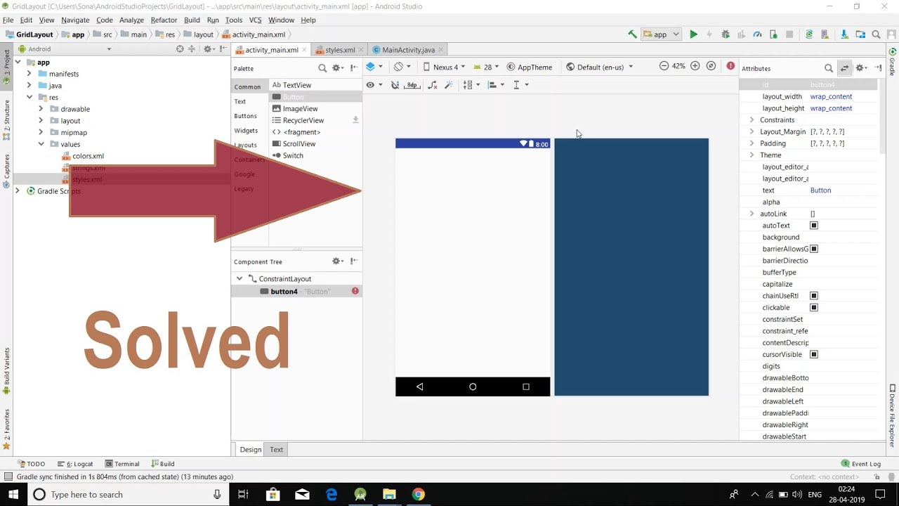 Fix design preview issue in android studio | button text not showing -  YouTube