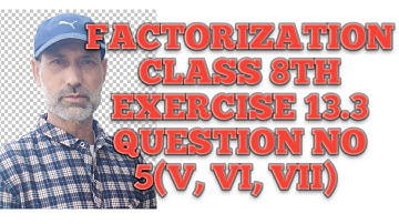 FACTORIZATION CLASS 8TH EXERCISE 13.3 QUESTION NO 5(V, VI, VII)