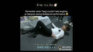 Taegi Couldnt Stop Laughing At Namjoon During Bulletproof Performance 