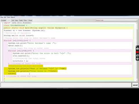 CRICKET RUNS USING MULTIPLE/NESTED FOR LOOPS||JAVA CLASS by ASHISH