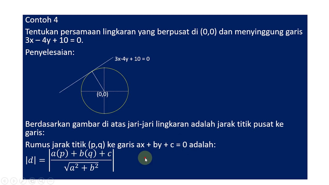 Persamaan Lingkaran Berpusat Di 0 0 Youtube