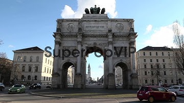 General view of the Siegestor, the triumphal arch.  Gener...