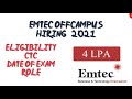 EMTEC OFFCAMPUS 2021 HIRING - ROLE, ELIGIBILITY, SALARY, LOCATION, LAST DATE TO APPLY, COMPLETE INFO