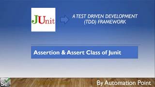 Junit 4  Assertion & Assert Class of Junit