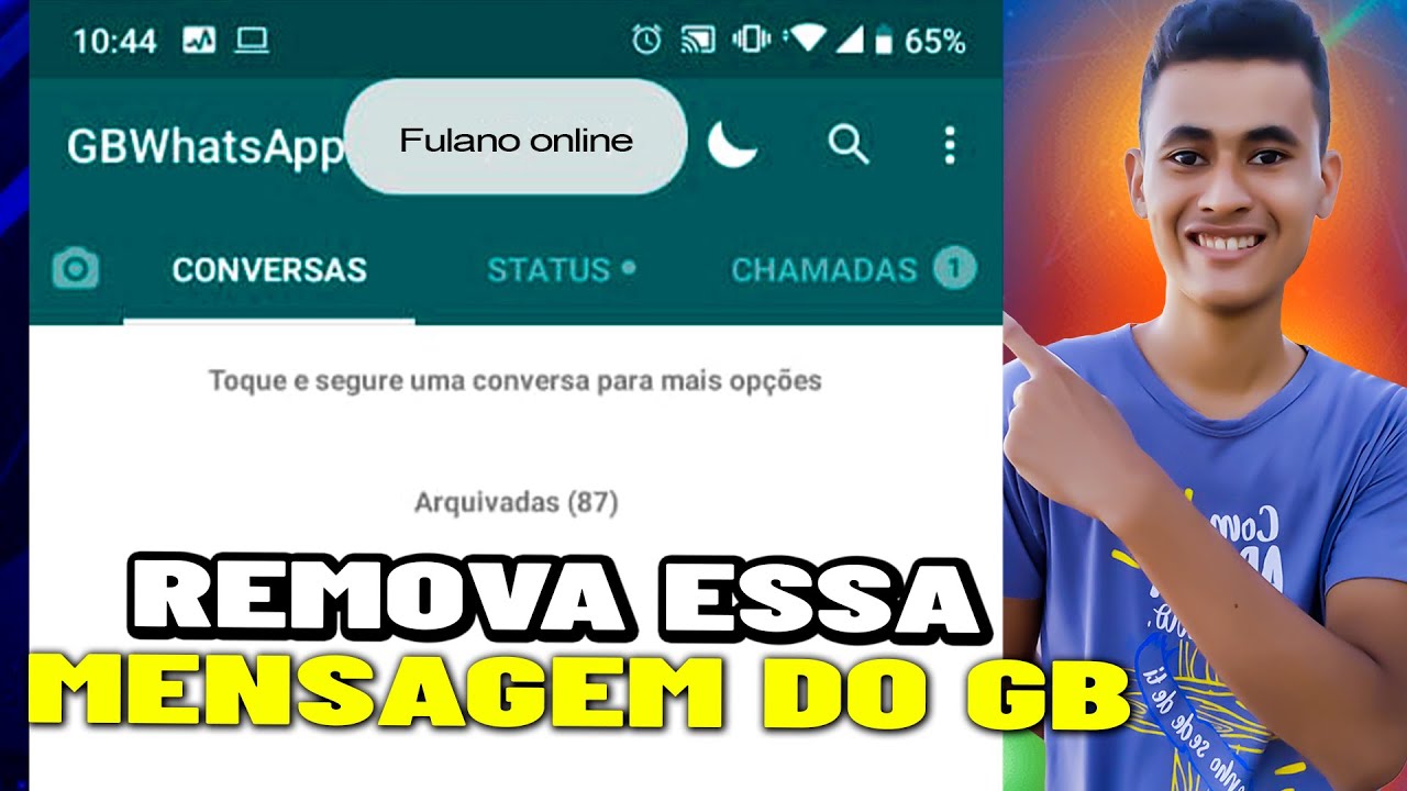 COMO REMOVER A MENSAGEM DO CONTATO ONLINE QUE APARECE LA EM CIMA NO GBWHATSAPP 