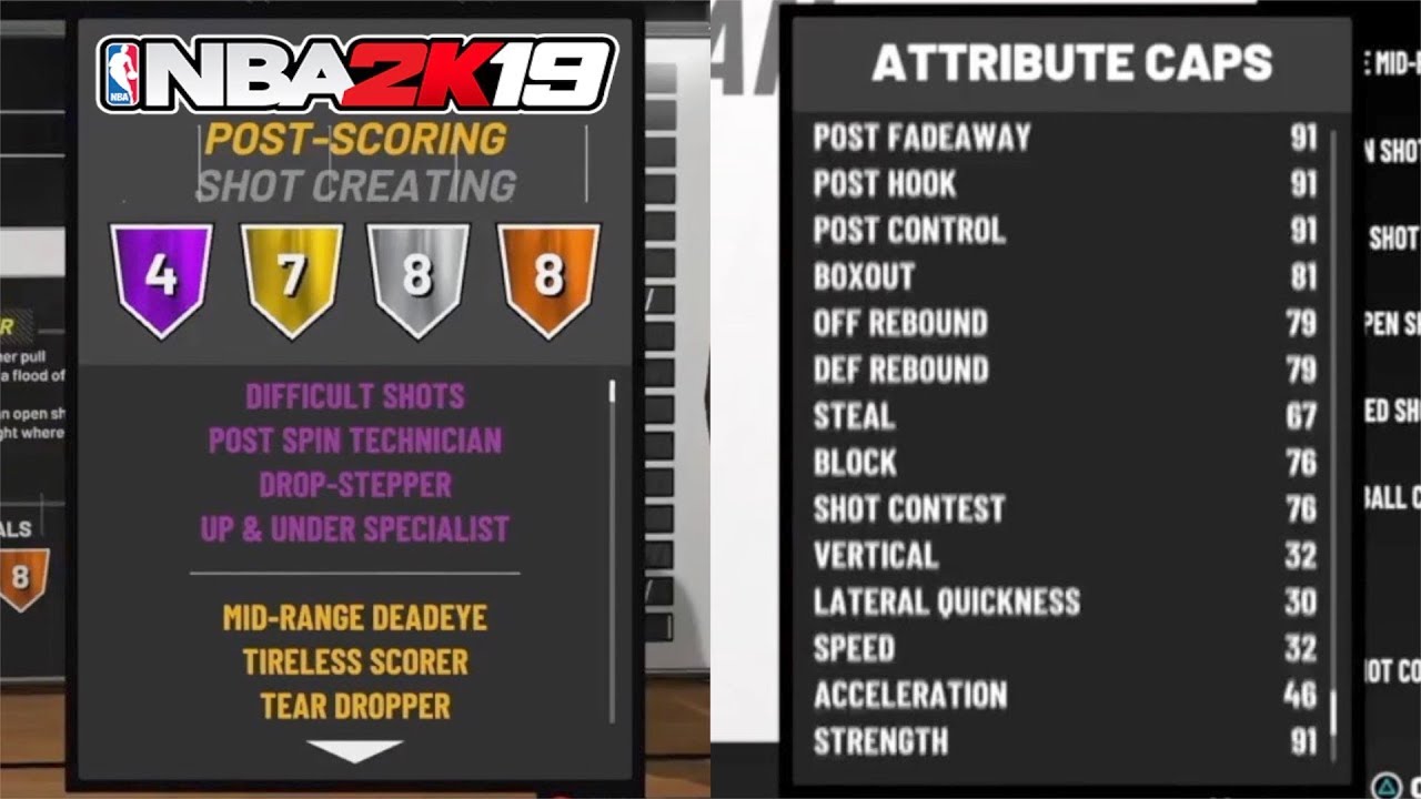 pure post scorer 2k19 caps