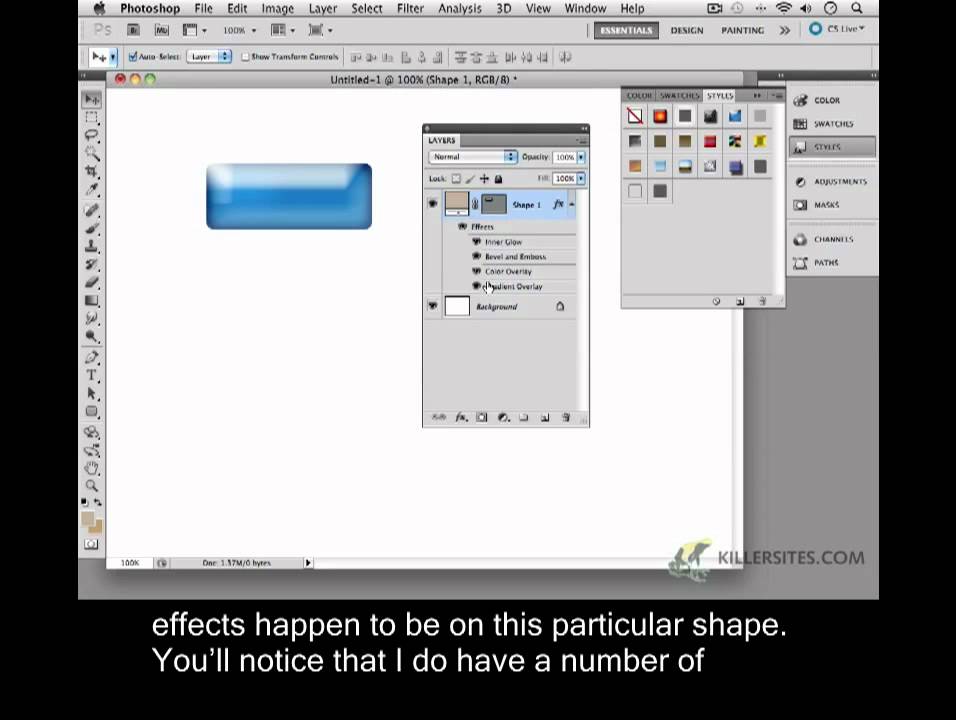 Photoshop CS5 Closed Captioned - Layerstyles Window Part 1 - YouTube