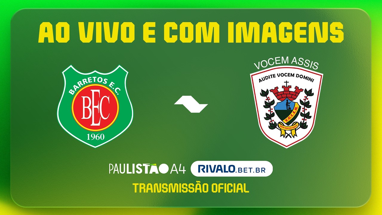 JOGO COMPLETO: BARRETOS X VOCEM | RODADA 3 | PAULISTÃO A4 RIVALO 2026