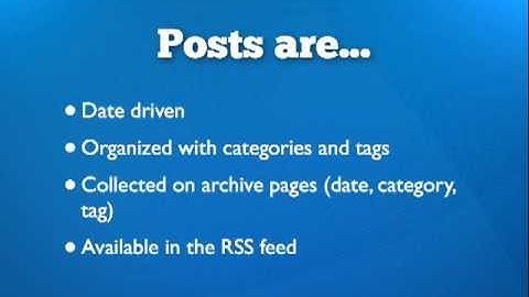 WordPress Posts vs. Pages