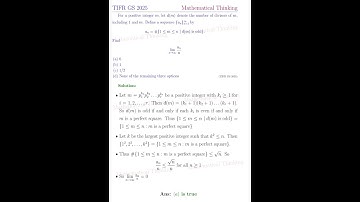 Tifr gs 2025 mathematics | find the limit of an/n #tifrmaths