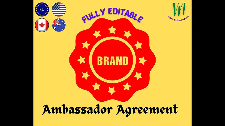 Brand Ambassador Agreement Social Media Influencer Contract Editable Word Document Video mp4