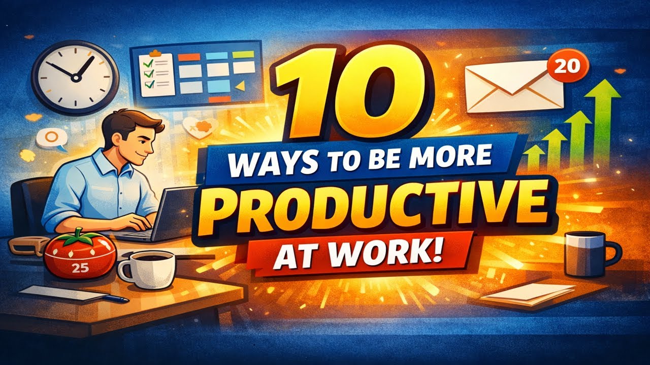 10 Ways to Be More Productive at Work | LifeHacksPro - YouTube