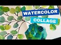 Watercolor collage with painted papers