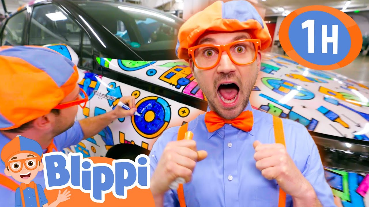 Blippi Colors a Car! | Blippi Vehicles | Learning Videos for Kids - YouTube