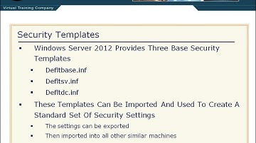Security Templates  in Windows Server