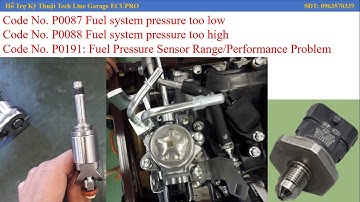 Xử lí các mã lỗi trên hệ thống phun trực tiếp GDI - Lỗi áp suất nhiên liệu trên hệ thống phun xăng.