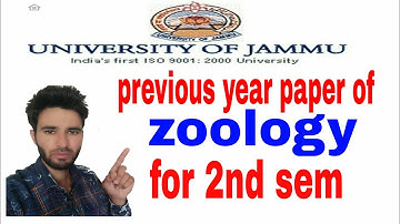 Jammu university Previous year paper of zoology for 2nd sem