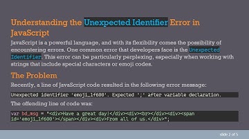 Fixing the Unexpected Identifier Error in JavaScript with Emojis