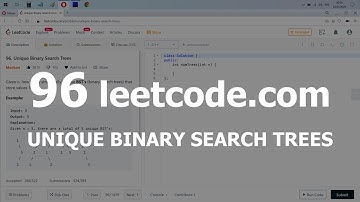 Разбор задачи 96 leetcode.com Unique Binary Search Trees. Решение на C++