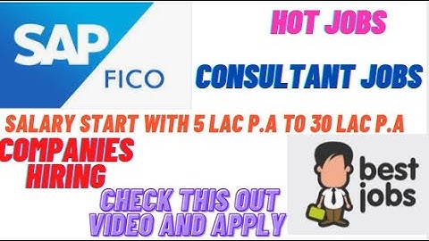 SAP FICO #Hiring  | #SAPFICO Consultant  | #Jobs| Salary 30 Lac| Check this video & Apply| All India