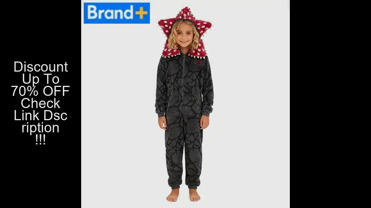 Kids Pajamas With Demogorgon Plant Design - Flannel Fabric Onesie For Boys & Girls, Soft Stranger Ch