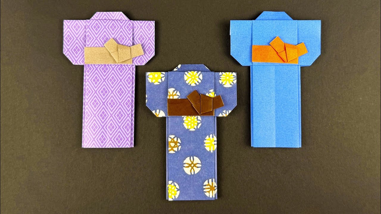 【簡単折り紙】素敵な浴衣の作り方👘How to make paper Yukata#浴衣#yukata#男性#きもの#유카타#浴衣#祭り#夏#着物#和服#ゆかた#折り方#おりがみ#origami