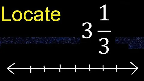 Locate 3 1/3 on the number line, mixed fraction on the line, mixed fractions