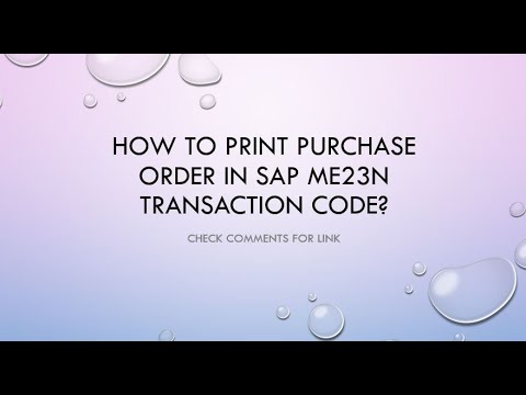 SAP Purchasing: How to Print Purchase Order in SAP Me23n Tcode?