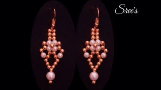 How to make🌷 Pretty 🌷Simple 🌷 Beaded 🌷Earring#easyearring#beaded#jewelry#tutorial#stylish#diy