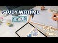 1 hour STUDY WITH ME, calming piano music,real time + countdown一緒 勉強