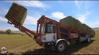Picking & Stacking Big Bales of Alfalfa Hay in Idaho