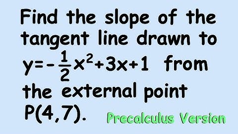 Tangent Line to a Parabola from an External Point