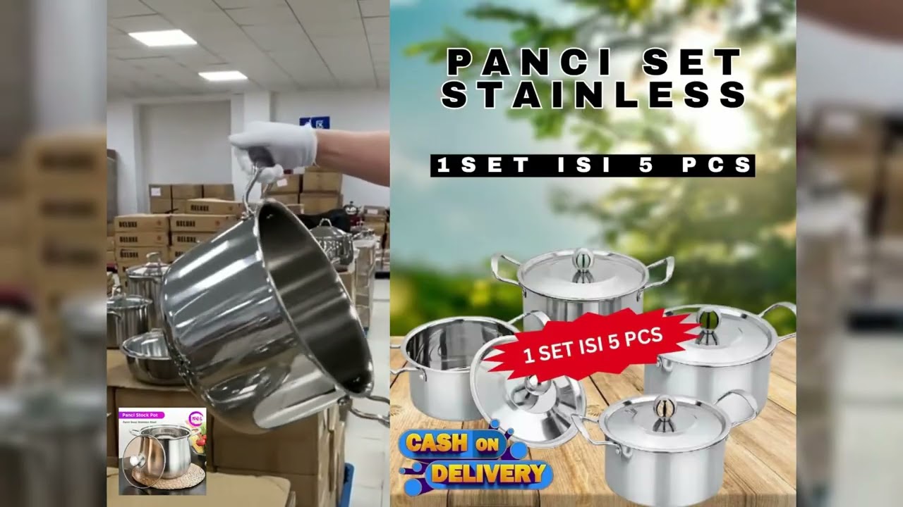 Panci Stainless Steel Set isi 1 paket 5 pcs COD