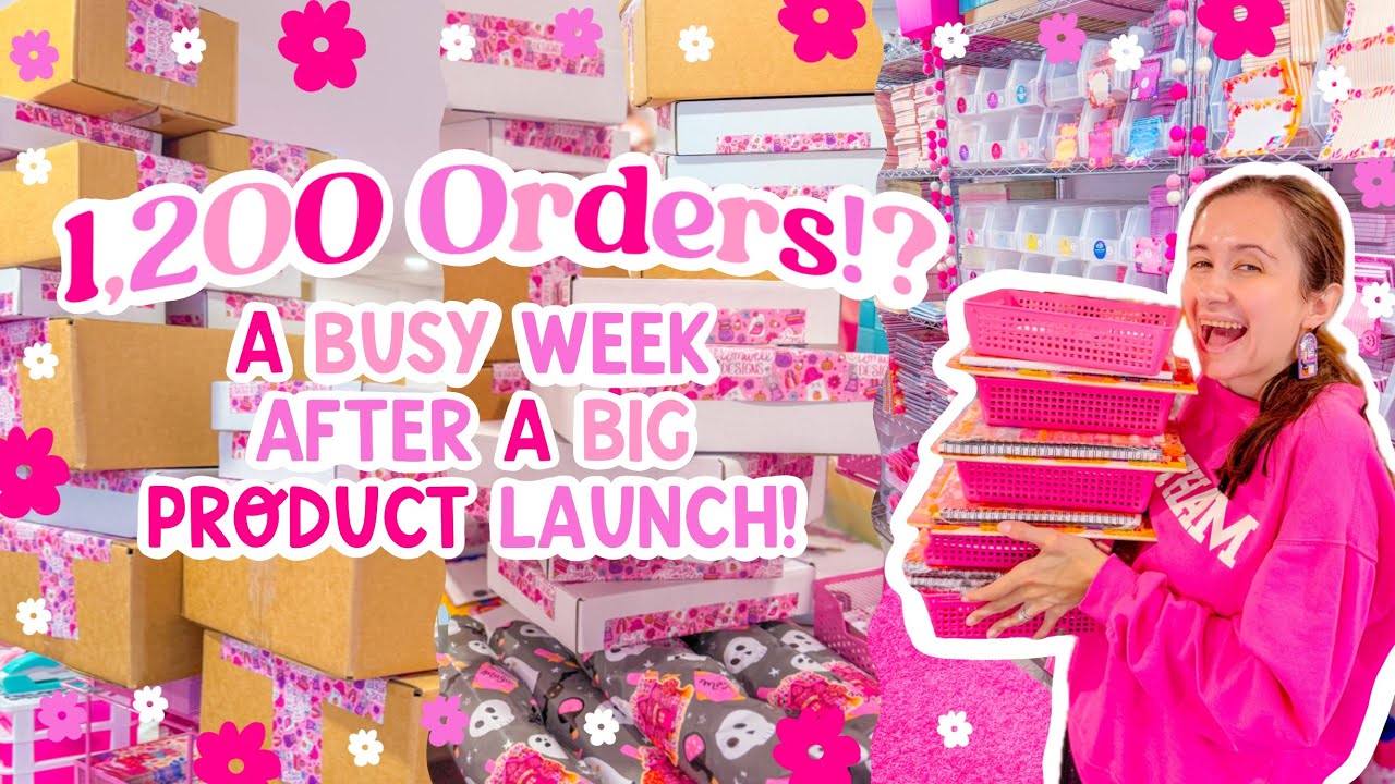 1,200 OPEN ORDERS?! 🩷 Packing Fall Launch Orders 💫 SMALL BUSINESS STUDIO VLOG