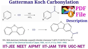 Gattermann Koch Formylation Reaction, mechanism, scope and application IIT JAM CSIR NET GATE