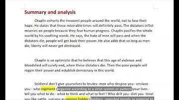 Final speech in the movie The Great Dictator Part II