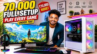Full Gaming Setup Under ₹70,000 💥 Gaming PC + Monitor + Accessories