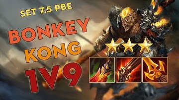 BONKEY KONG IS BACK!!! Set 7.5 PBE Wukong Reroll 1v9!