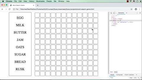 Word Search Game using jQuery: Part 2