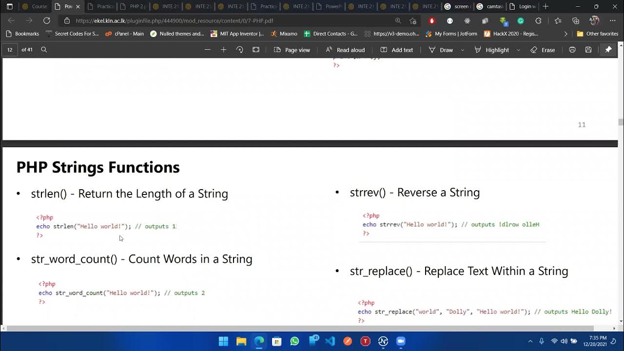 PHP slides review part 1 - YouTube