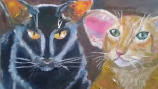 Oriental cats portrait.Ориентальные кошки маслом. Oriental cats portrait.Ориентальные кошки маслом.