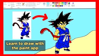Learn to draw son goku with paint app ‼️ screenshot 2