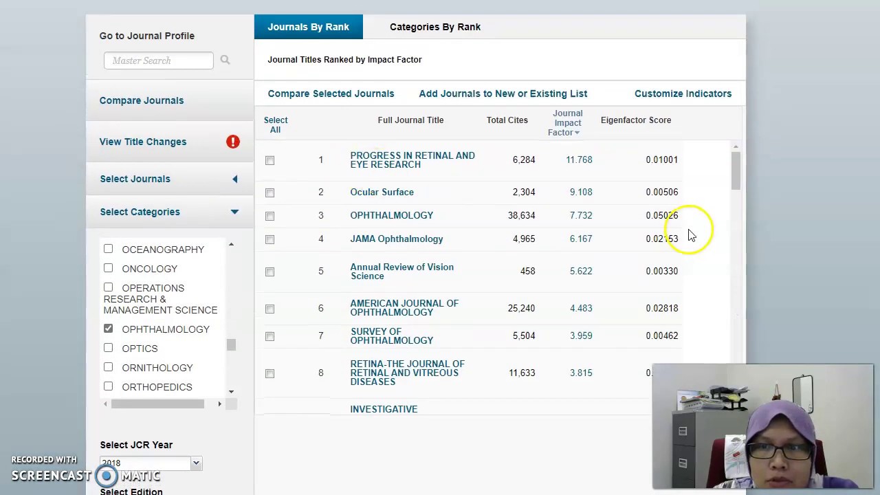 How to find journal quartile and impact factor using JCR. YouTube