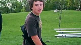 kid breaks his skateboard and snaps