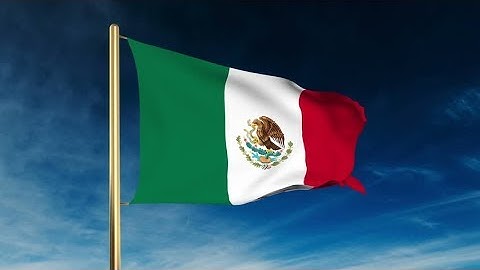 4K Mexico flag slider style. Waving in the win with cloud background animation Stock video