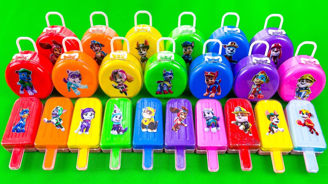 Paw Patrol Slime Mystery! Clay Figures of Ryder, Skye, Marshall Hidden in Suitcase & Ice cream!
