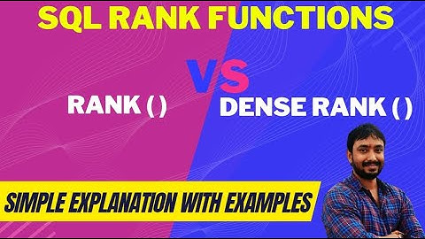 Rank and Dense Rank function in SQL | sql interview questions and answers